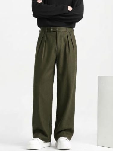 Image of Linen Pants for man | Relaxed Fit Korean Pants | Gurkha Trouser | Lower for Men | Elastic Waist Bottom wear | Straight Fit Casual Trousers | Formal Pant for Office & Wedding