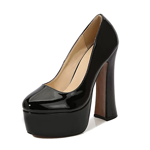Chaussures de grande taille confortables à talons épais pour robe de soirée