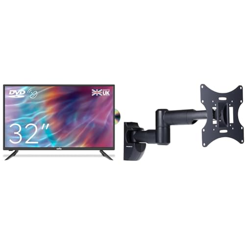 Cello ZF0223 32 inch HD Ready LED TV with built in DVD player with Freeview HD Built in Satellite receiver 3 X HDMI & ProperAV Swing Arm TV Wall Bracket 23 24 28 32 37 40 42 43