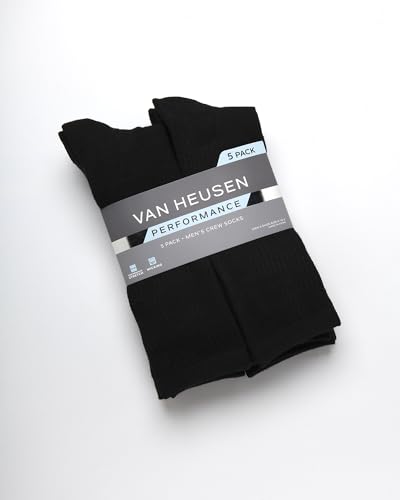 Van Heusen Mens Crew Socks - 5 Pack Performance Cushion Comfort Breathable Athletic Socks for Men (Size: 6-12.5)2