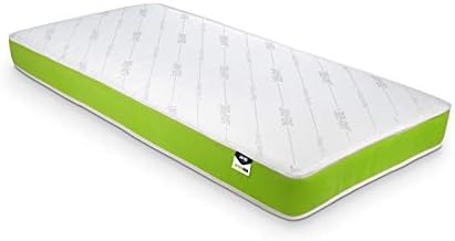 JAY-BE Simply Kids Anti-Allergy Foam Free Sprung Mattress, Steel Spring with Hypoallergenic Airflow Fibre, White/Green, Single