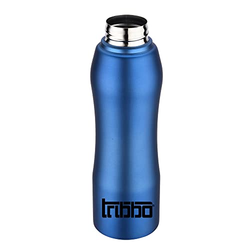 Image of TRIBBO Stainless Steel Water Bottle 1 litre, Water Bottles For Fridge, School,Gym,Home,office,Boys, Girls, Kids, Leak Proof(Blue,SIPPER CAP, SET OF 1, 1000 ML Model-Curve)