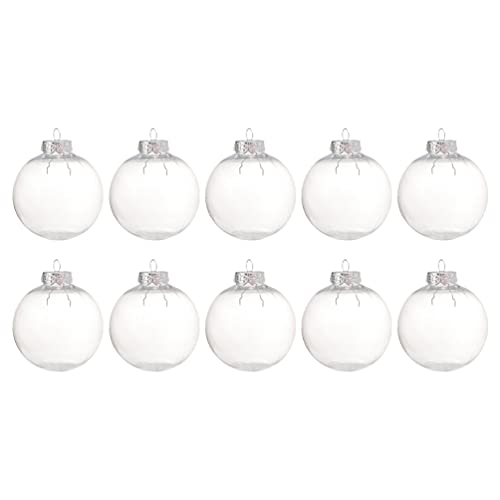 BESPORTBLE Befüllbare Weihnachtskugeln Transparente Christbaumkugeln: 10 Stücke Acrylkugeln zum Befüllen Baumschmuck Weihnachtsbaum Kugeln für Weihnachten Dekoration Weihnachtsdeko Anhänger 10cm