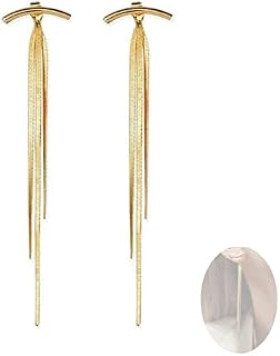 Yheakne Punk Snake Chain Earrings Gold Dangle Chain Earrings Arc Bar Ear Jackets Long Drop Dangle Earrings Irregular Drop Earrings for Women and Girls