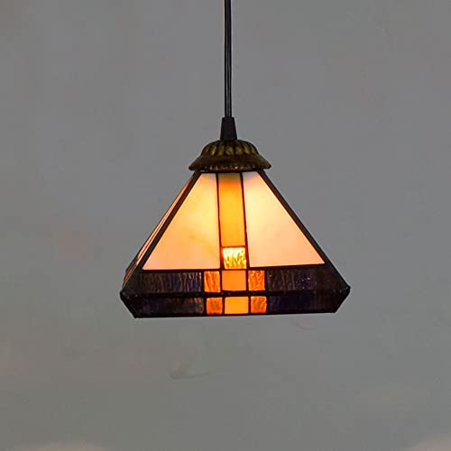 Lampe suspendue rétro style vitrail pour éclairer un couloir sombre ou salle à manger