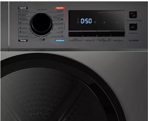 Secadora Bomba de Calor Infiniton SD-BC1DDX, 10 kg, 16 Programas, Función Antiarrugas, Dark Inox, D, Inicio Diferido hasta 24 horas, Portico Interior con 375 mm - imagen 2