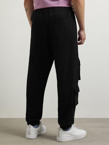 Image of Nobero Joggers for Men | Oversized Fit | Elasticated Waist with Drawcord | Soft & Breathable Fabric | Loose Track Pants | Casual & Streetwear