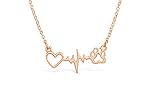 Rosa Vila Paw Heartbeat Necklace, Dog Necklace, Veterinarian Gifts for Women, Dog Jewelry, Dog Owner Gifts, Dog Paw Necklace, Dog Gifts for Women, Dog Lover Necklaces, Vet Tech Gifts (Rose Gold Tone)