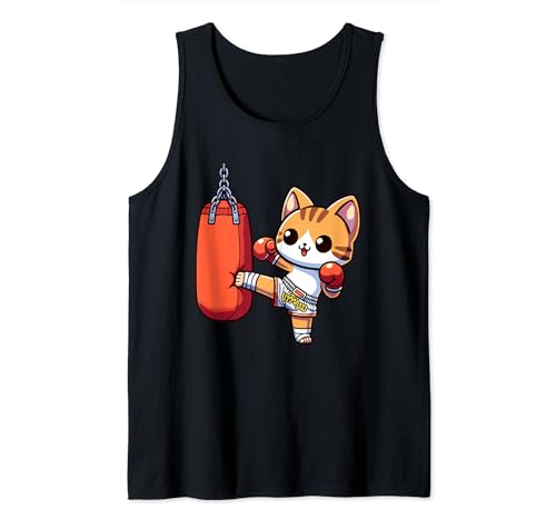 Muay Thai | Kickboxing, boxeo tailandés para niños, gato Muay Thai Camiseta sin Mangas