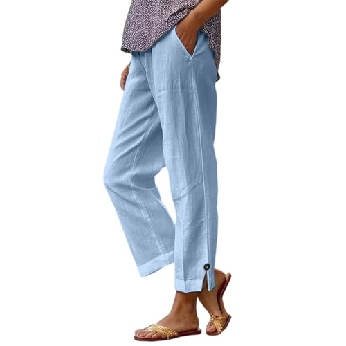Pantalon décontracté à jambe droite doté d'une taille élastique ajustable
