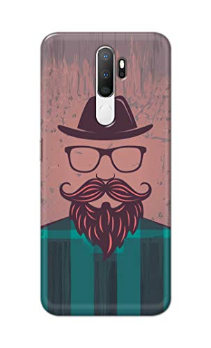 Image of PRINTFIDAA Man Icon with Beard Shirt Hipster Printed Designer Hard Case for Oppo A5 (2020) / Oppo A9 (2020), Oppo A11x Back Cover -(e) RPM1001