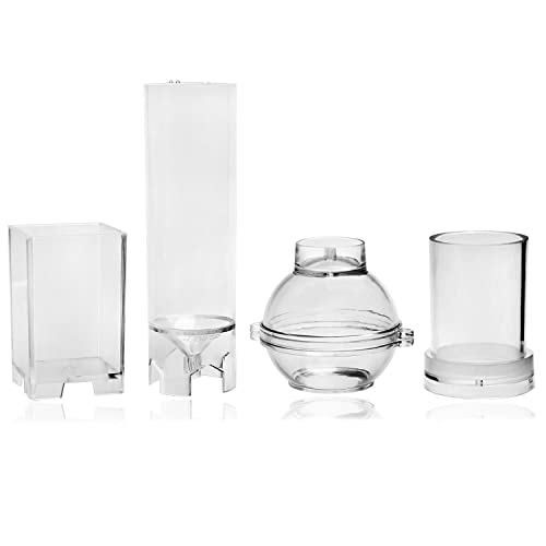 Milivixay 4Pcs Plastic Candle Molds For Candle Making - Including Pillar Mold, Cylinder Mold, Rectangle And Sphere Mold - Candle Mold For Beeswax #TOP2