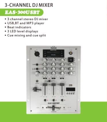 Image of kh Professional 3 Channel DJ Mixer USB Audio Mixer, Bluetooth, Headphone, DJ Mixer, 3 Stereo clannel Pro DJ Mixer.
