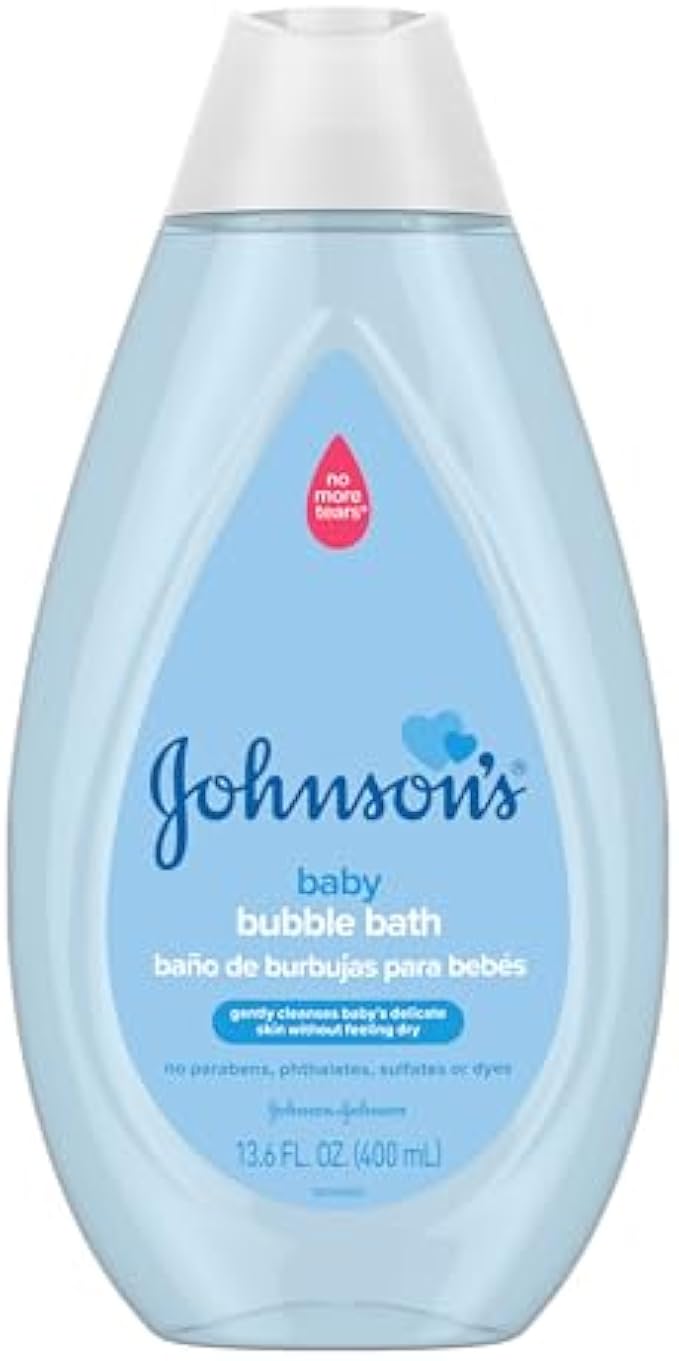 Johnson's Baby Bubble Bath for Gentle Baby Skin Care, Paraben-Free, Pediatrician-Tested, Hypoallergenic, Tear-Free, Dye-Phthalate & Sulfate-Free, 13.6 Fl Oz