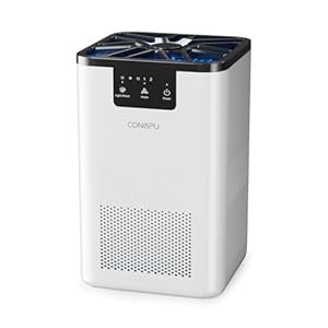CONOPU Luftreiniger Allergiker, 3-Stufen-Filtration, Air Purifier Mit Aromatherapiefunktion, Luftfilter FüR Tierhaare, Schuppen, Staub, Nachtlampe, Luftreiniger Raucherzimmer Geringer Verbrauch
