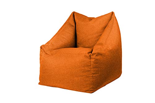 chilly pilley Sitzsack Sitzkissen Bodenkissen Sessel Gartenkissen mit Rückenlehne Sitz (Orange)