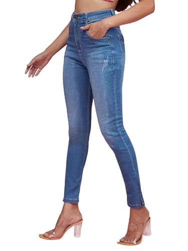 Image of Miss Chase Women's Skinny Fit High Rise Regular Length Denim Stretchable Jeans