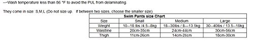 Miniatura 6 de Alva Pañales de bebé para nadar paquete de 2 unidades talle único reutilizable lavable y ajustable de 0 a 36meses Tamaño de 10 a 40 lbs para