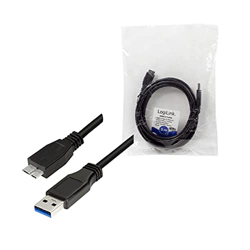 LogiLink CU0028 - Cable USB 3.0, Am a Micro BM, 3 m, Negro