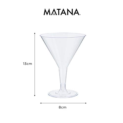 MATANA 48 Hard Plastic Martiniglazen, 210ml - Cocktailglazen voor Verjaardagen, Bruiloften en Feesten - Herbruikbare en Elegante Plastic Glazen voor Cocktails, Desserts - Image 7