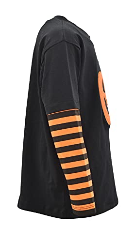 Image of Unique Baby Boys Shirts for Kids and Toddlers Striped Layered Long Sleeve with Embroidery