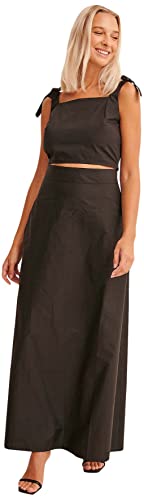 Image of NA-KD Tie Detail Top, Black, EU 42