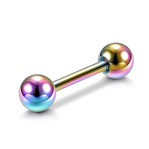 Zysta 4 Pairs Stainless Steel 14/16G Mixed Colors Body Piercing Barbells 6-16Mm Post Studs Earring Nippletongue Helix Tragus Cartilage Labret Medusa Lip Eyebrow Straight Bar Ball Screw #TOP7