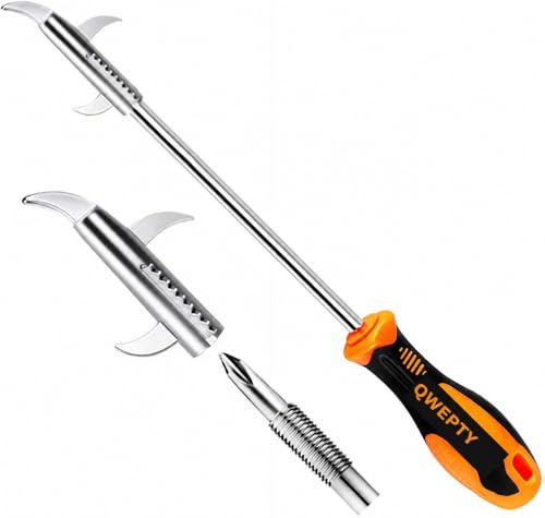 Image of 403 /Stainlees Steel Tyre Stone Remover Tool, Multipurpose Car Hook, Tire Cleaning, Tyre Stone Picker for Motor Bike Truck Car Wheel Cleaing Hook with Solid Rubber Handle (Built-in Screwdriver)