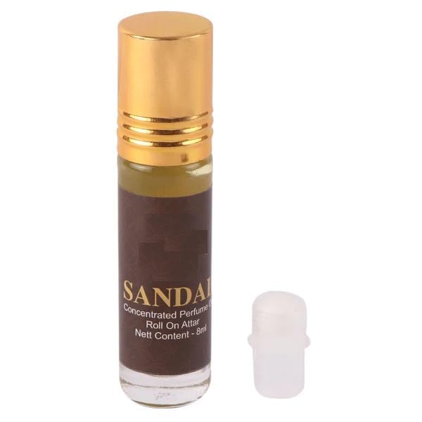 Concentrated Perfume Oil Sandal Long Lasting Fragrance Roll-On Attar For Mens And Womens- 8 Ml, (Pack Of 1) image 2