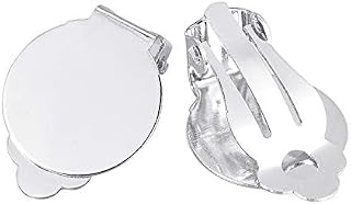 HOUSWEETY 50pcs Silver Earring Clip Findings 15x20mm
