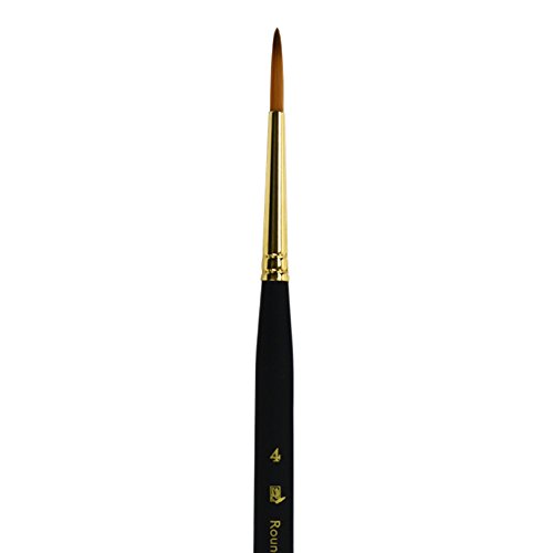 Image of Princeton Mini-Detailer Round Brush, Synthetic, Short Handle, Size 4, 1 Count