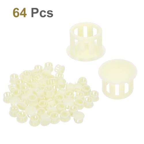 Image of MECCANIXITY 64PCS 10mm((3 /8 inch) Cream White Plastic Hole Plugs, Flush Type Panel Hole Plugs Insert End Caps for Locking Hole Tubes Furniture Cabinet