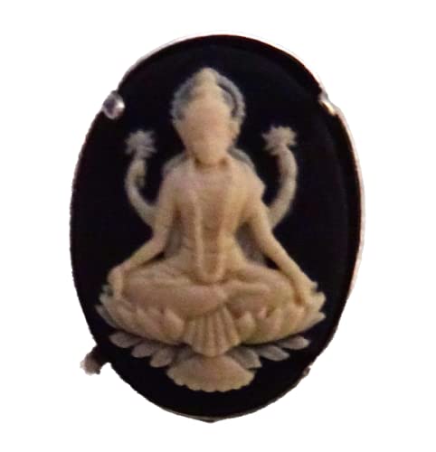 Bague camée princesse Lakshmi indienne en argent 925 véritable avec anneau réglable