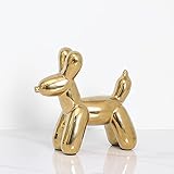 NatureMan Gold Home Décor, Balloon Dog Decoration, Ceramic Animal Statue Handmade Sculpture Decoration (Dog)