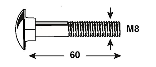 CONNEX M12x220mm Galvanized Hex Bolts - DIN 931 Standard, 6-Piece Set For Construction