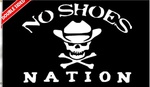 Nacilerto Double Sided No Shoes Nation Boat Flag 12x18Inch Pirate Flags 200D Heavy Polyester Duty 3ply Double Stitched-Polyester Flags with 2 Brass Grommets for Boat.