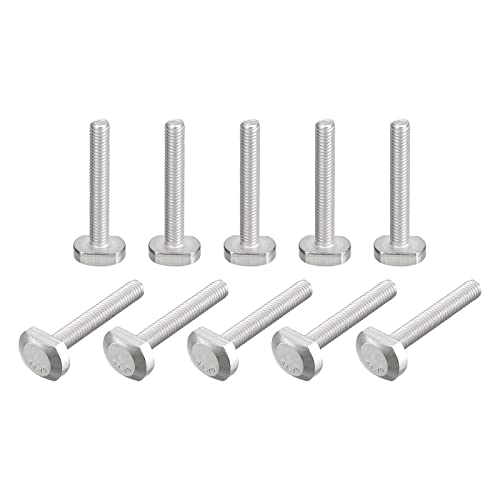 uxcell T-Slot Bolts, 10pcs M6x40mm T Slot Drop-in Stud Sliding Bolts 304 Stainless Steel T Shape Screws for T Track