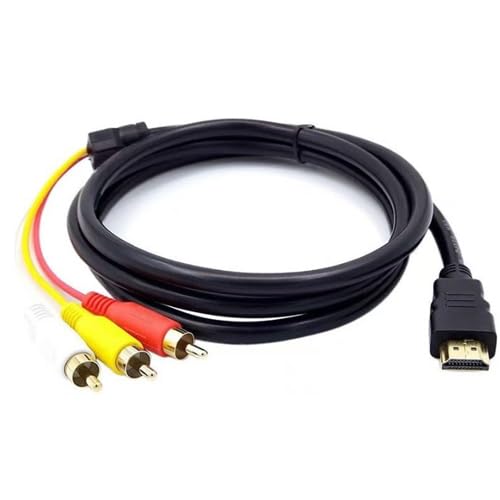 HDMI A/M TO RCA3 変換ケーブル 金メッキ コンポーネントケーブル テレビ ビデオ端子 1.5m