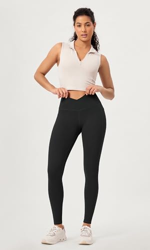 ODODOS Buttery Soft Cross Waist Leggings with Pockets for Women, ODCLOUD 25" / 28" Crossover Lounge Yoga Pants4