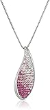 Sterling Silver with Swarovski Elements Crystal Teardrop Pendant Necklace