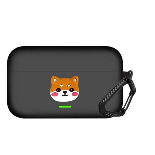 Image of Anvique Silicone Case Cover for Realme Buds T500 Pro, Shockproof Protective Earbuds Cover with Keychain Hook, Anti-Scratch Soft Silicone Skin, Full Body Protection Case (ShibaDog)