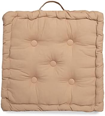 Roseley 100% Cotton Seat Booster Chair Pad 45 x 45cm Thick Sofa Armchair Seat Cushion Firm Support Adults Elderly Pregnancy Pets Chunky Dining Cushion [Brown]