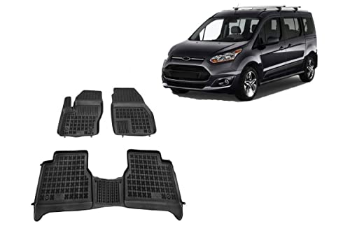 Rezaw-Plast Floor Mats Compatible with Ford Transit Connect 2014-2021 Passenger Rubber 3D Odor Custom Fit Black