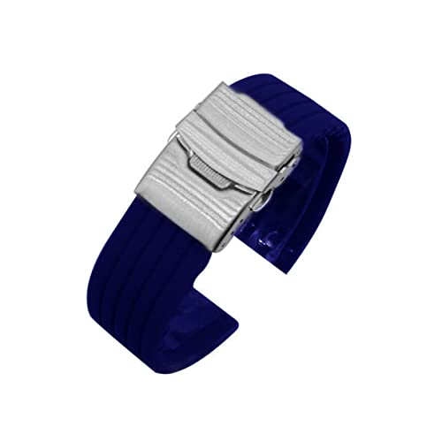 WRITWAA Correa De Silicona Azul Para Reloj Banda De Repuesto Rápida y Resistente Compatible La Mayoría De Relojes WRITWAA Correa De Silicona Azul Para Reloj Banda De Repuesto Rápida y Resistente Compatible La Mayoría De Relojes