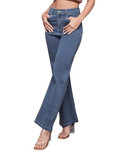 Image of Miss Chase Women's Wide Leg High Rise Regular-Length Stretchable Denim Jeans