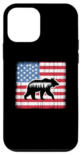 Divertente 4 luglio 2024 Foresta di orsi con bandiera americana USA. Grafica patriottica per papà papà madre famiglia amico papà mamma nonna nonno sorella fratello zio zia amici. Stampa carina per ragazzi ragazze bambini figlio figlia genitori nonna nonno