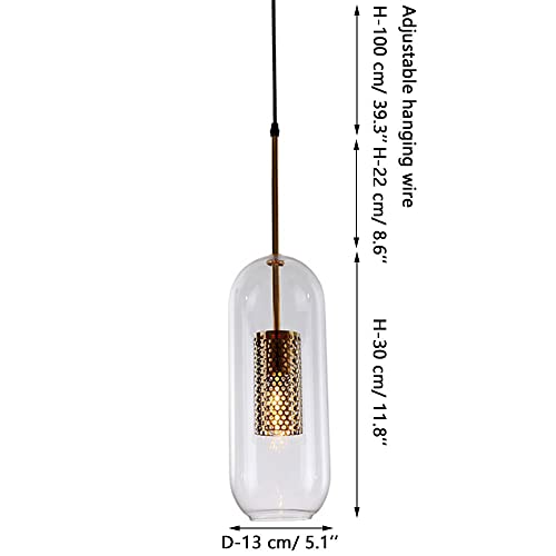 Chandelier cylindrique en verre de style scandinave pour intérieur - 4