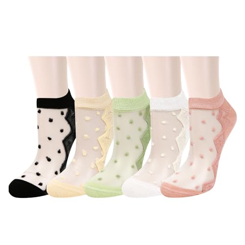 Image of Benefeet Sox Sheer Socks for Women Girls Mesh Ankle Socks Transparent Mesh Lace Sock Cute Thin Nylon See Through Sock