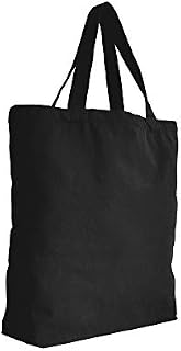 MsOctopus 16L Large Tote Bag Canvas With Pocket Black 40x45cm