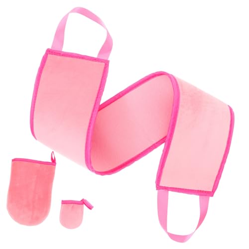 CRILSTYLEO 1 Juego Aplicador De Loción Para La Espalda Bronceado Guante Autobronceador Aplicador De Loción Para La Espalda Para Mujeres Aplicador De Guante De Bronceado Rosa Flocado